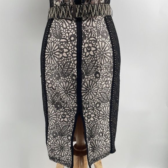 Anthropologie Bryan lars lace Melange Pencil Dress unique patchwork sz 2 - Picture 12 of 14